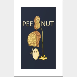 Funny peeing peanut Posters and Art